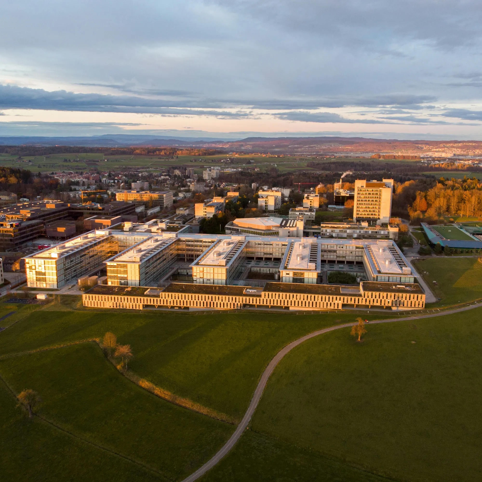 Le campus de l’ETH Zurich à Hönggerberg, vu du ciel